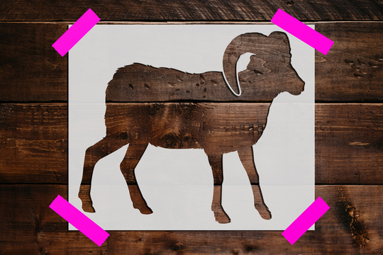 Ram Stencil, Reusable Diy Craft Large Sheep Wall Painting Wild Life