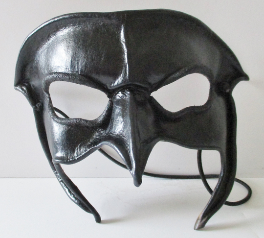 Custom Hard Black Leather Gothic Pointed Nose Half Face Eye Mask