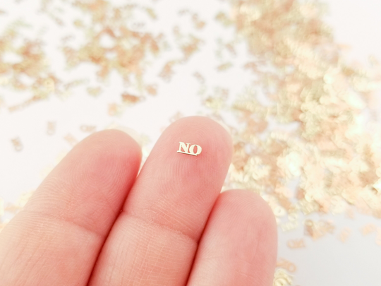 50 Tiny 4mm Gold Toned Metallic No Cabochons, Cute Kawai Nail Word Cabs, Charm Resin Supplies, Add-On 1731