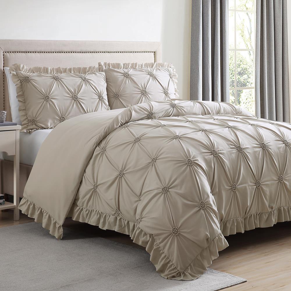 Amrapur Overseas Embellished duvet set Multi Multi Reversible King Duvet (Blend with Polyester Fill) | 3MFDVTFE-CRO-KG