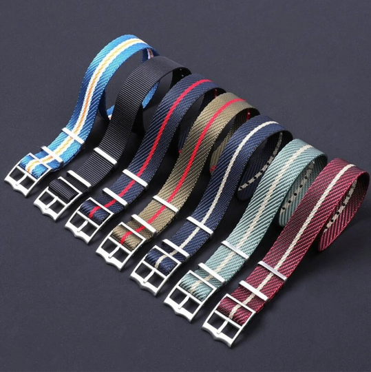 Premium Single Pass Tudor Nylon Watch Strap Black/Blue/Khaki New 20/22mm