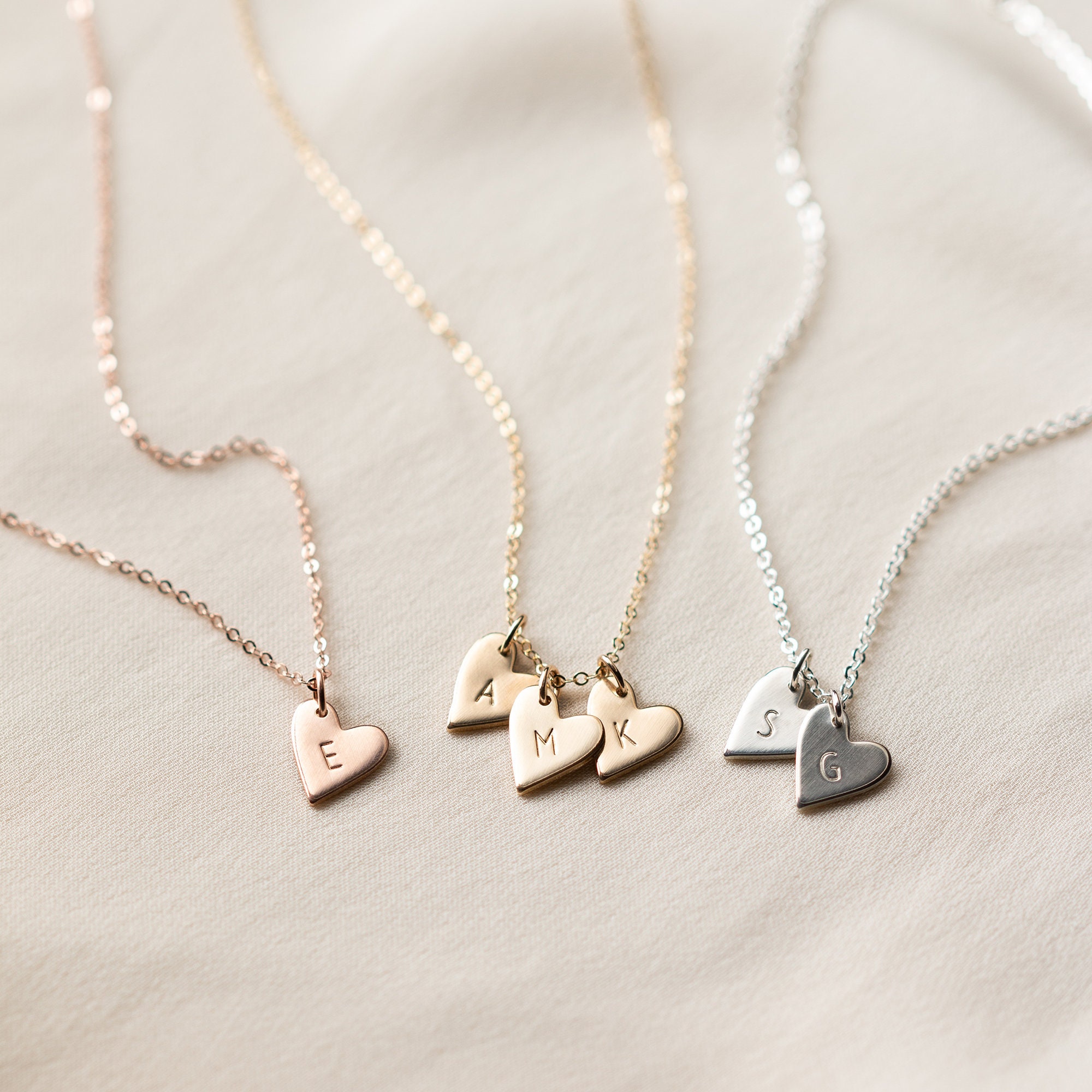Personalized Heart Necklace For Mom - Initial Pendant Friends Sisters With Charm Ln230