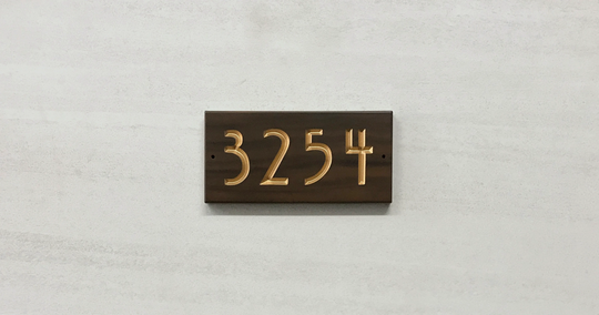 Mission Apartment Or Door Number. Two Sizes. Fully Customizable Mailbox Number, Weatherproof 0.5" Solid Surface Material
