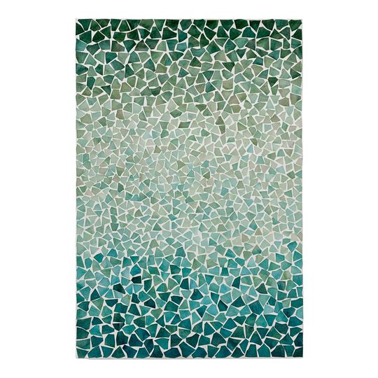 Aqua Glass Abstract Mosaic Panel Wall Decor: Blue/Green - Medium by World Market