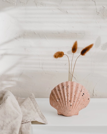 Scallop Shell Terrazzo Vase