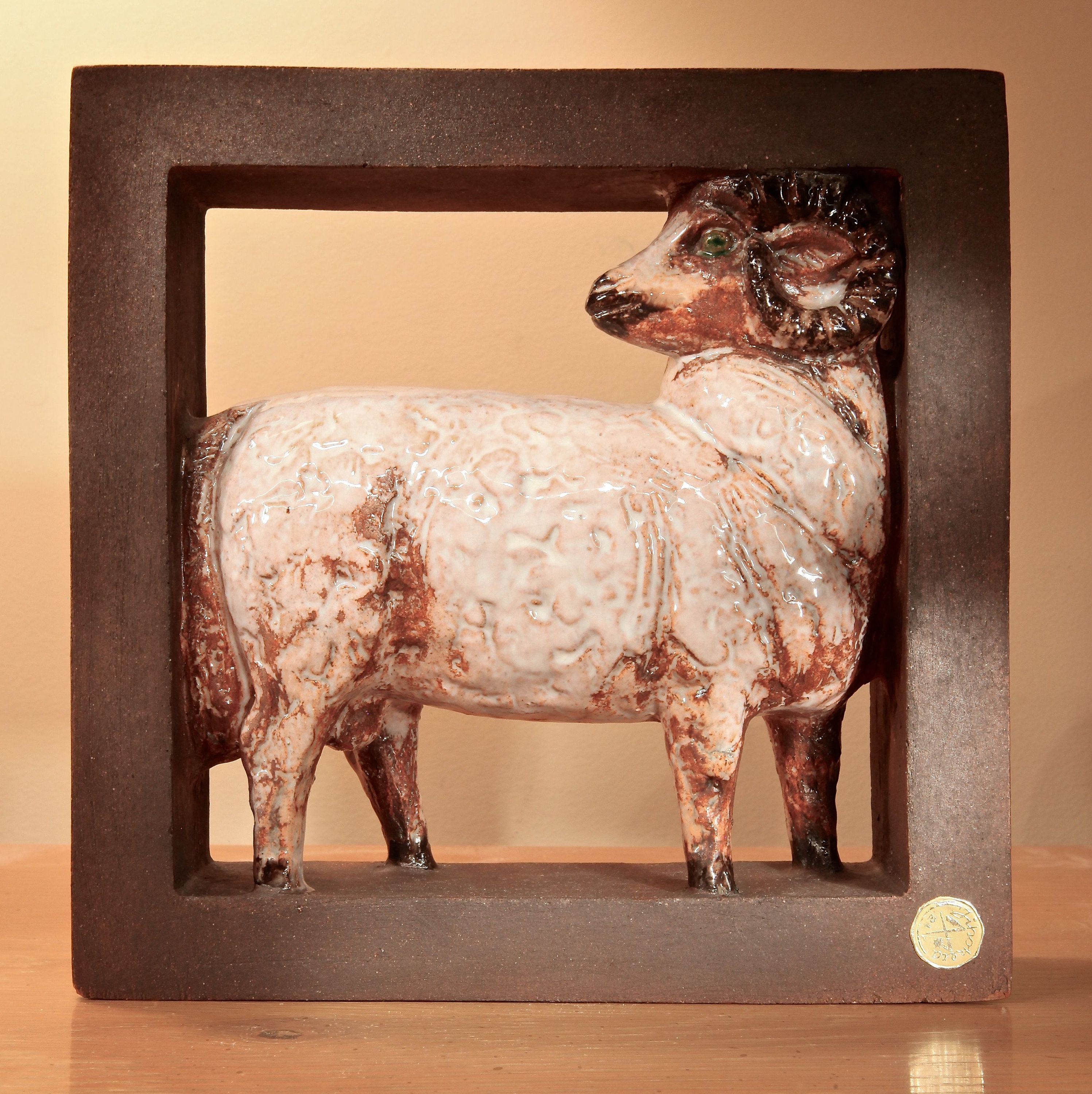 Aries The Ram Ceramic Zodiac Sculpture By Jihokera Bechyn