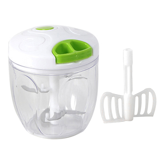 900ml Manual Meat Grinder Food Vegetable Chopper Kitchen Mincer Mixer Blender - white