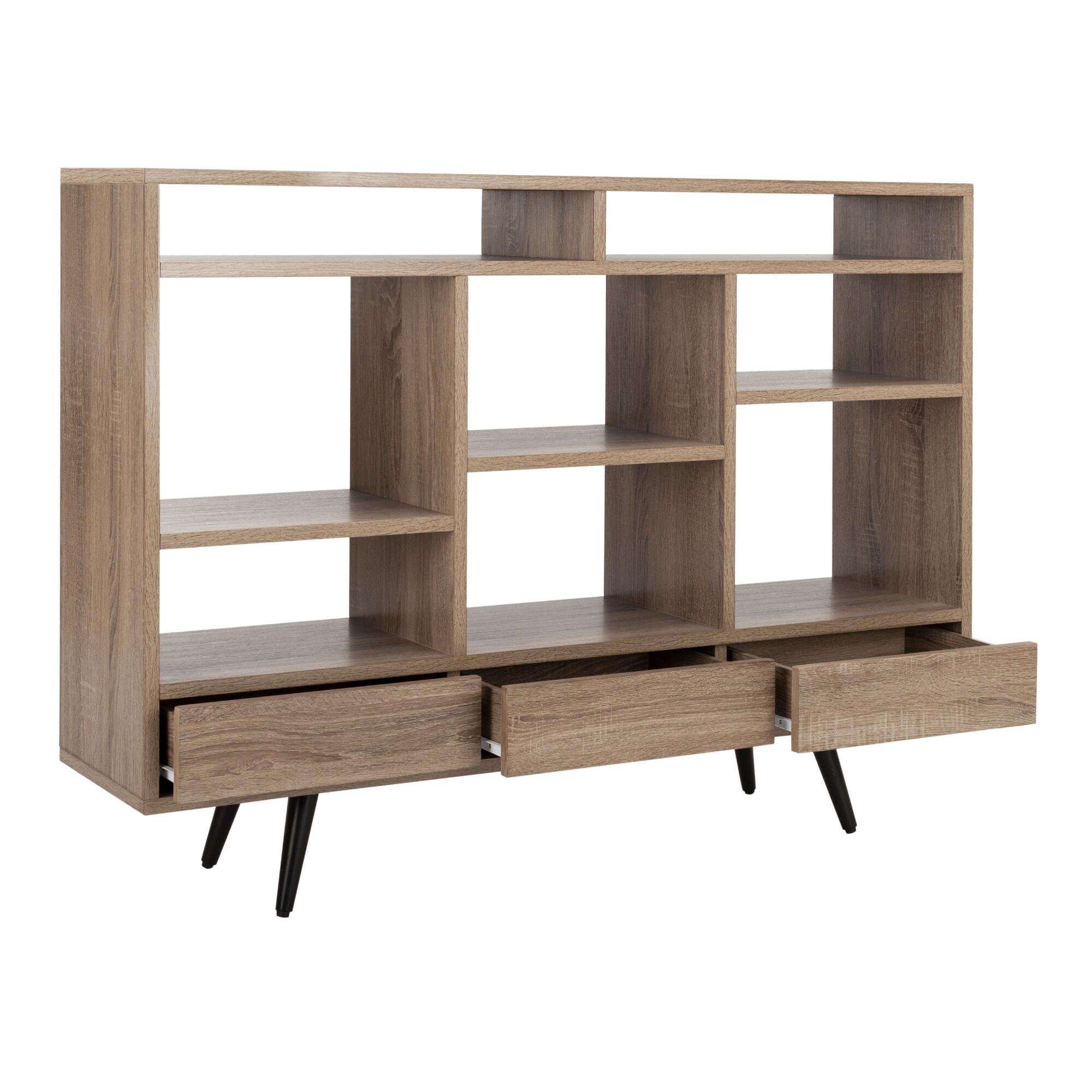 Wood Mid Century Ashland Etagere: Brown/Natural by World Market