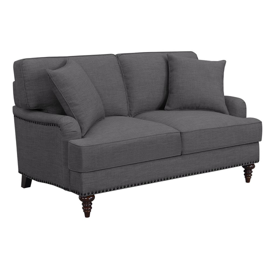 Picket House Furnishings Cassandra Modern Charcoal Polyester/Blend Loveseat in Gray | UBB090200E