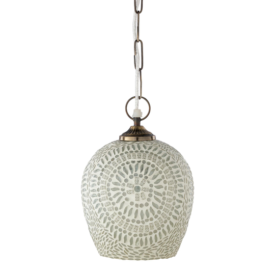 White Glass and Brass Bell Daleyza Pendant Lamp by World Market
