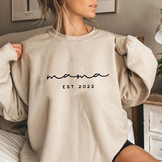 Custom Mama Est Sweatshirt, Mothers Day Mother Mom Gift For Mom, Gift, New