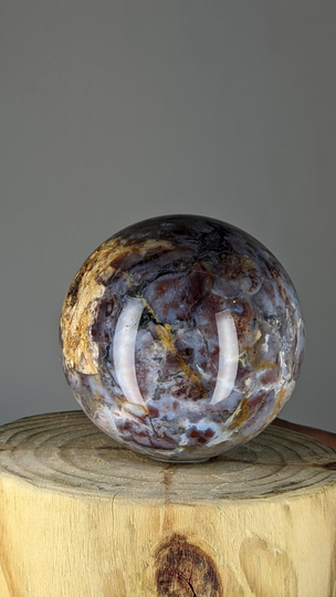 Gorgeous Blue Purple Cream Pink Ocean Jasper Stone Sphere Crystal Joy Happiness Loving 22Y81