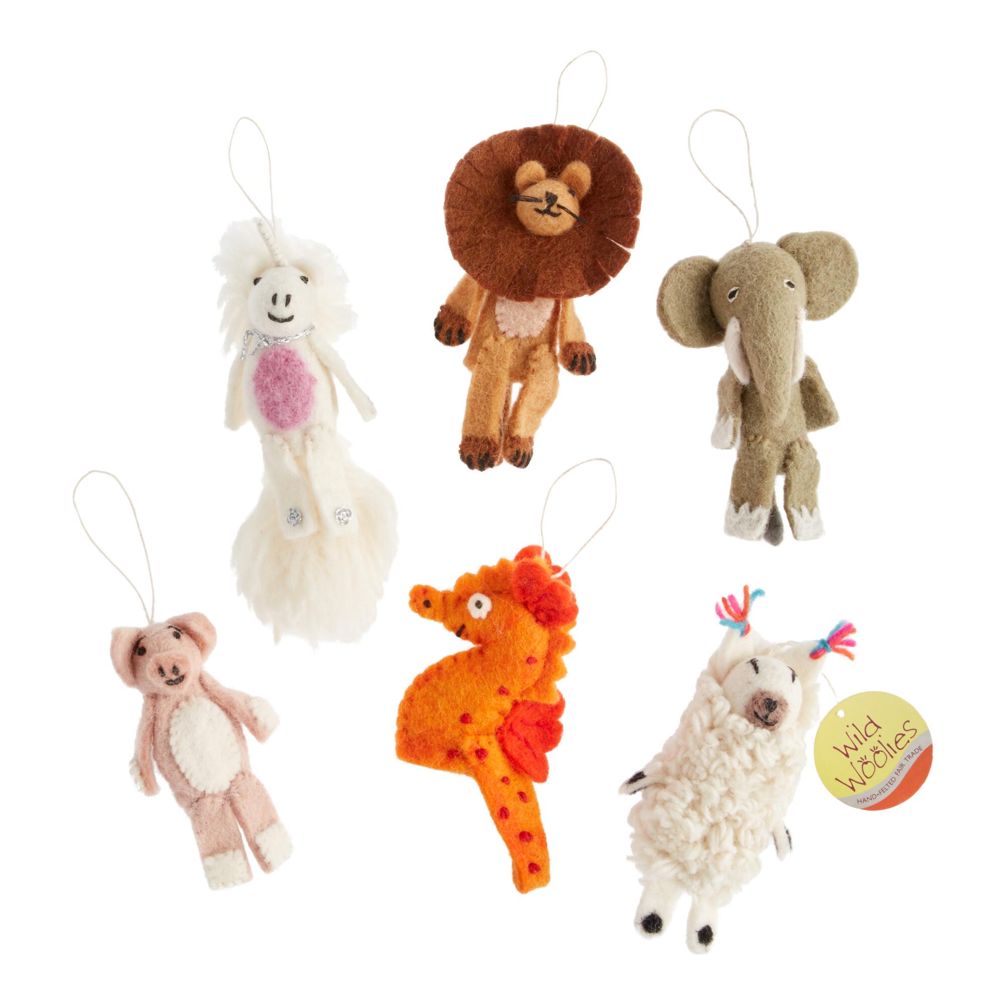 Wild Woolies Wool Animal Finger Puppets Set of 6: Multi by World Market