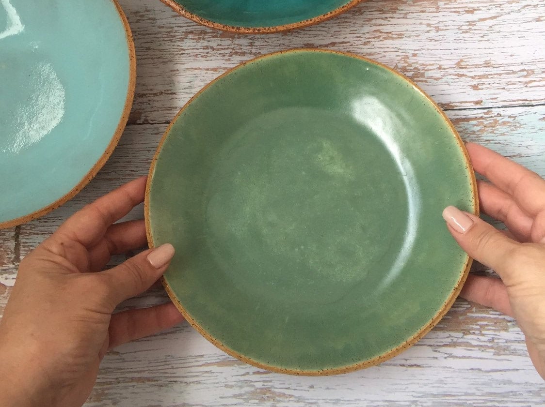stoneware Shallow Bowl, Handmade Pottery Rustic Modern Ceramic Bowl For Pasta, Soup, Salad, Ramen Noodles - Ready To Ship