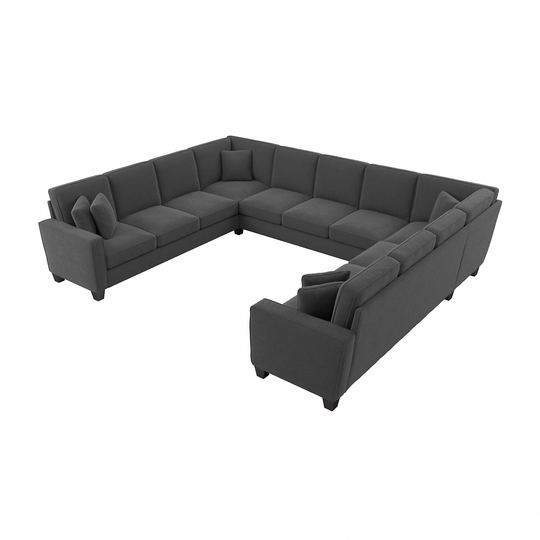 Bush Furniture Stockton Modern Charcoal Gray Herringbone Polyester/Blend Sectional | SNY135SCGH-03K