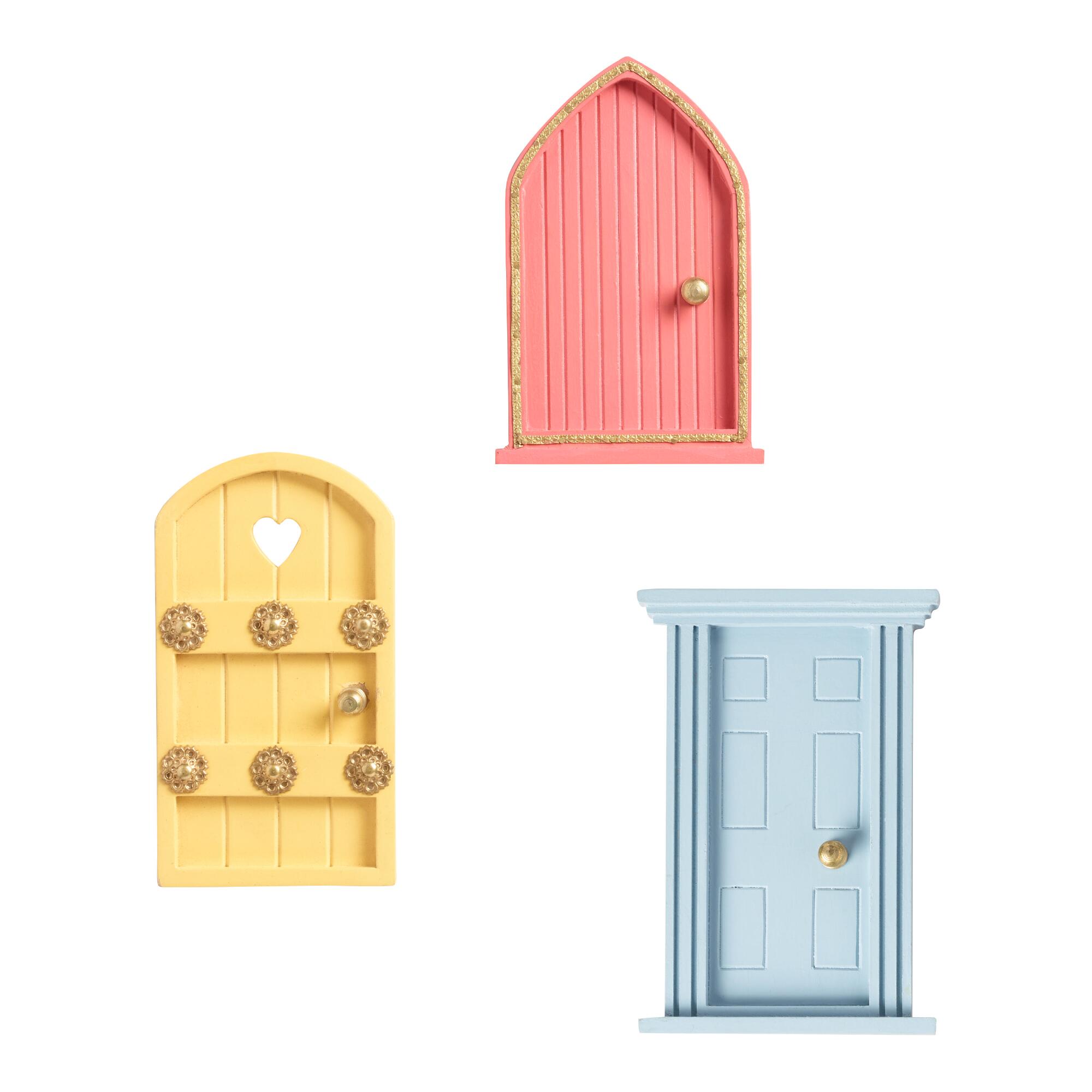 Painted Wood Fairy Doors Set of 3 by World Market