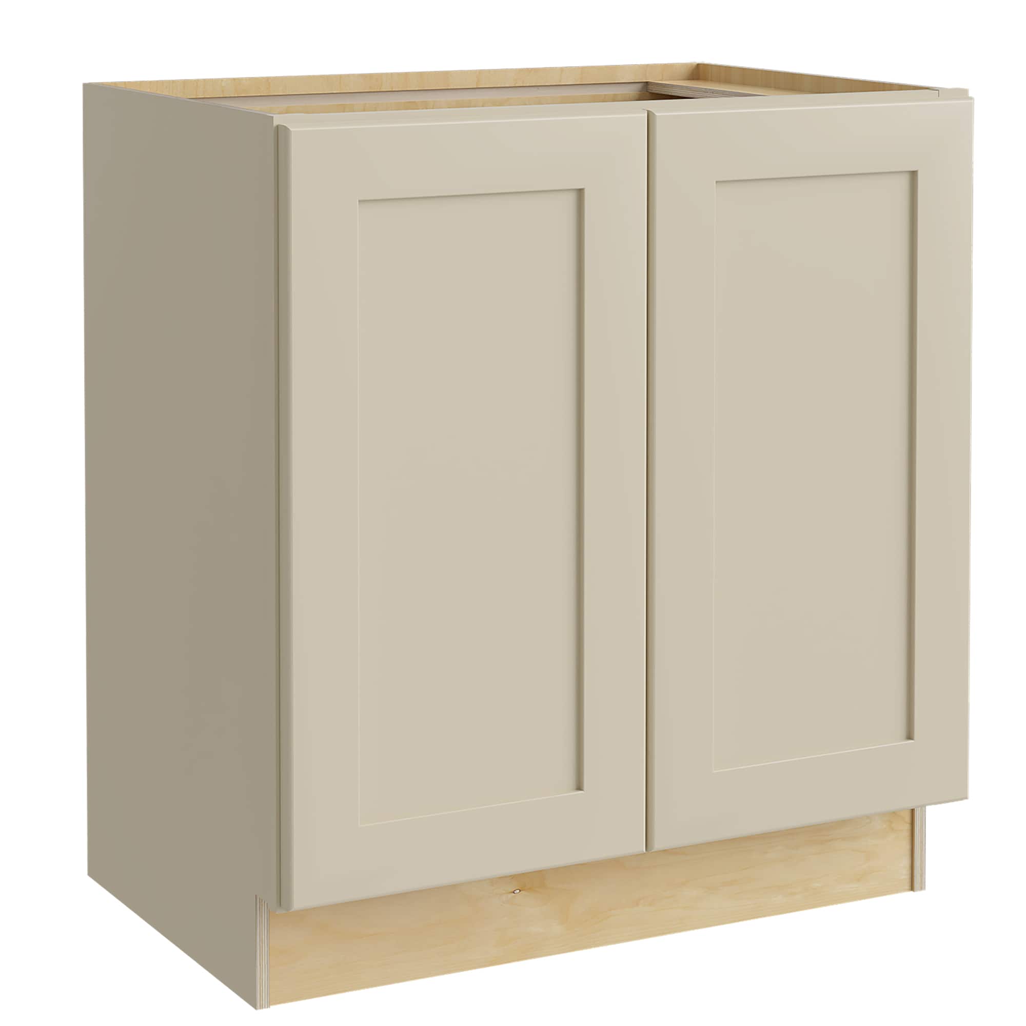 Luxxe Cabinetry 36-in W x 34.5-in H x 21-in D Norfolk Blended Cream Painted Door Base Fully Assembled Semi-custom Cabinet in Off-White | VB3621FH-NBC