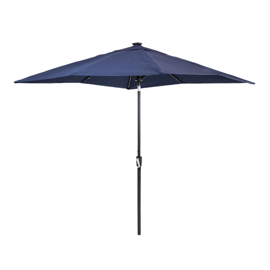 Rectangular Tilting Patio Umbrella with Solar LED Lights: Blue by World Market