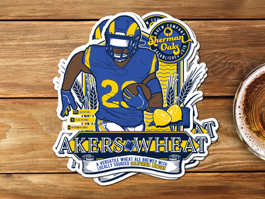 Cam Akers | Rams Fake Craft Beer Label Sticker