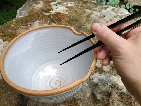 Huge Noodle Bowl Or Ramen With Chopstick Rests in Shale - Made To Order