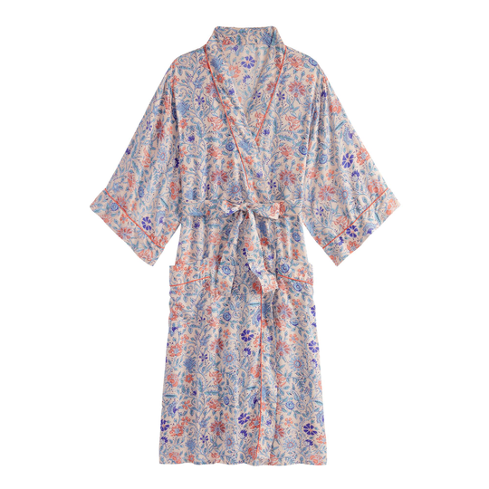 Peach and Blue Floral Amelia Robe by World Market