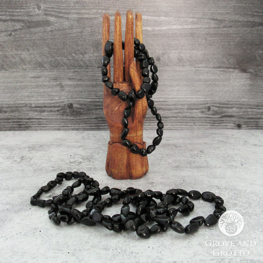 Black Obsidian Tumbled Gemstone Bracelet | One Size
