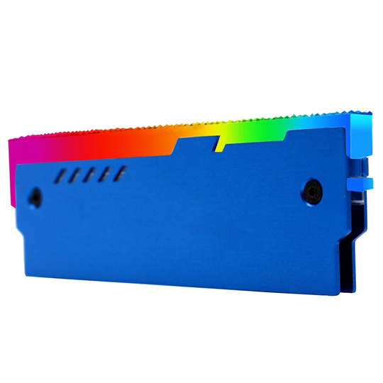 5/12V RGB Backlight Computer RAM Memory Bar Heat Sink Radiator for DDR3/DDR4 - blue, 12v