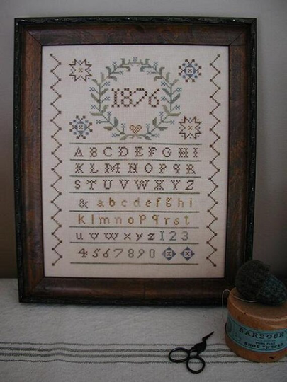 Primitive Cross Stitch Sampler Pattern Centennial