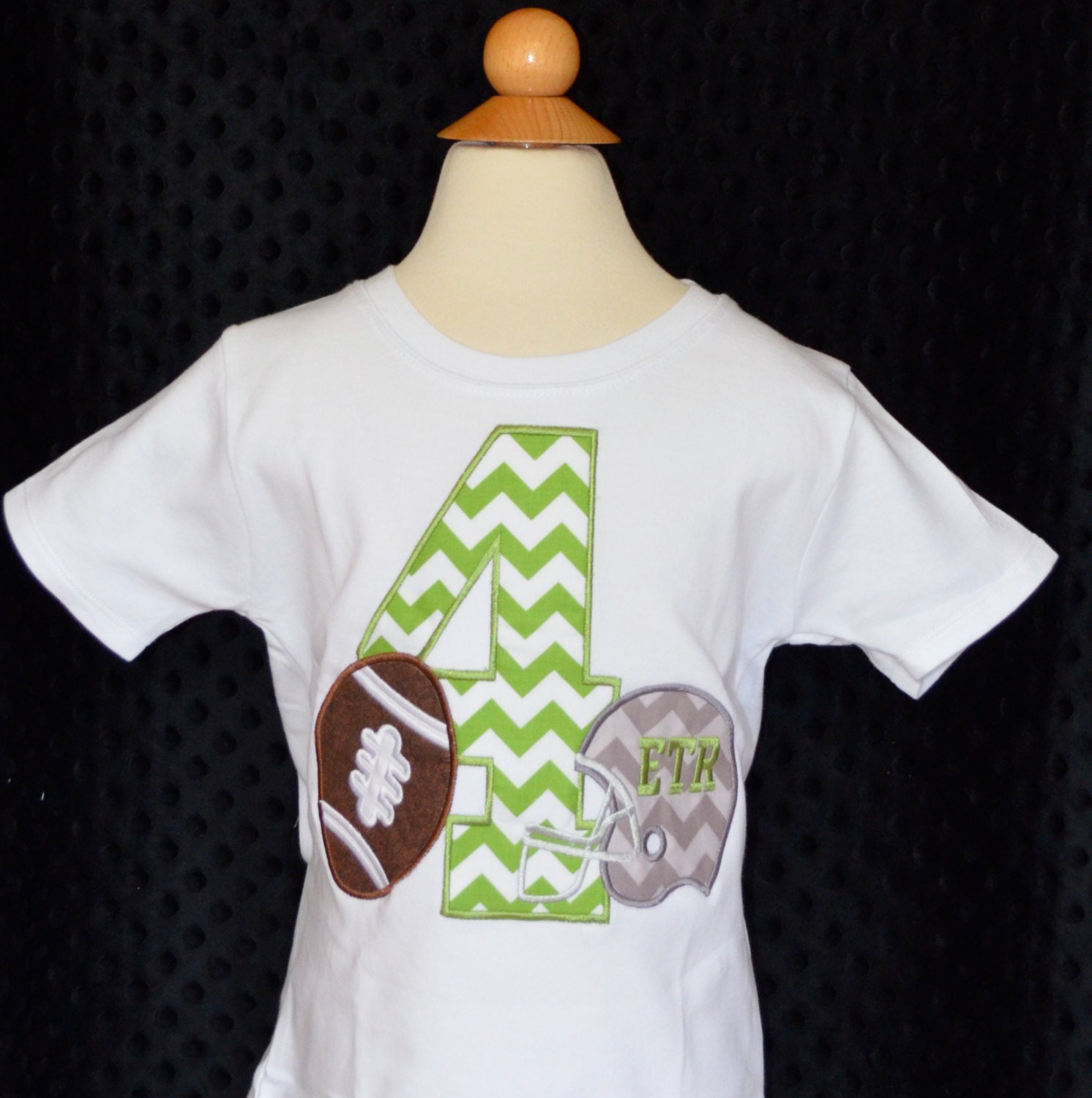 Personalized Birthday Football & Helmet Sports Applique Shirt Or Bodysuit Girl Boy
