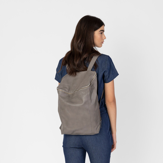 Women Laptop Backpack, Leather Computer Rucksack, School Backpack Women, Gray