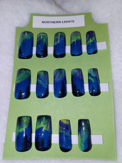 Northern Lights | Glows Full Nail Set