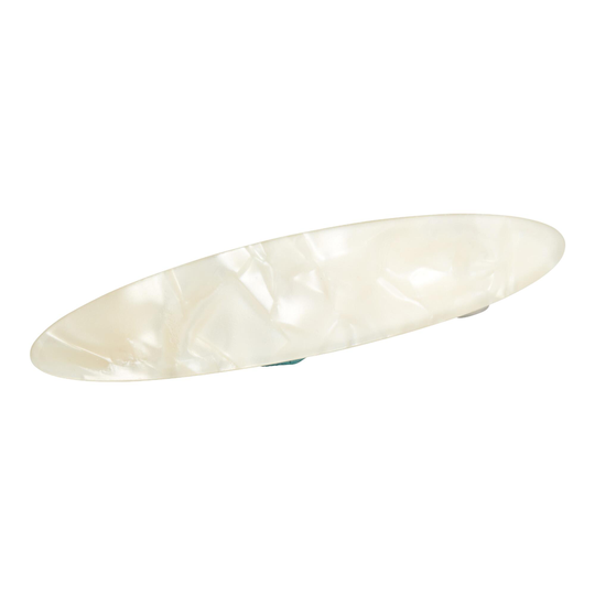 Large Oval White Acrylic Hair Clip: Blue by World Market