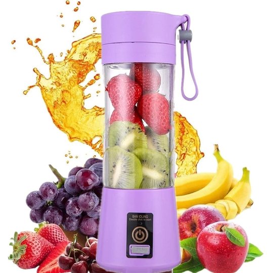 Madison 380Ml Portable Blender USB Rechargeable, Juice Extractor Electric Rechargeable Mixer Cup - Purple