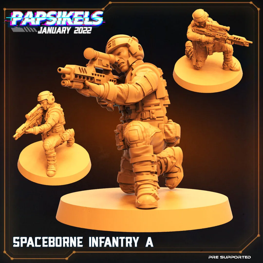 Dropship Troopers | Spaceborne Infantry A Soldier 28mm 32mm Sci-Fi Miniature Papsikels Miniature