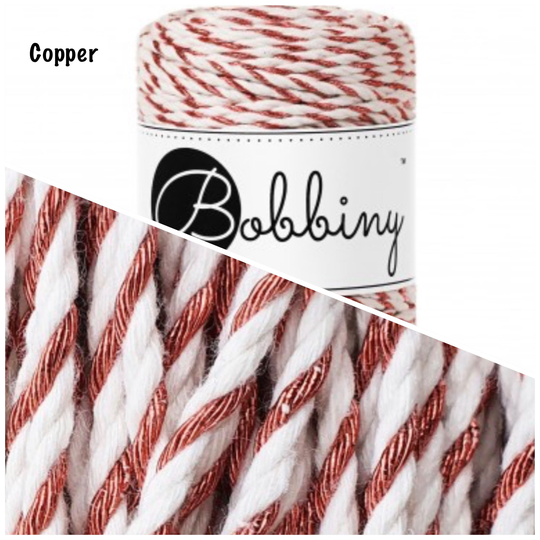 New Copper Metallic 3Ply 3mm Blended Rope To Add Sparkle Your Macrame & Weaving