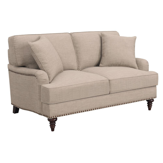 Picket House Furnishings Cassandra Modern Smoke Polyester/Blend Loveseat in Gray | UBB091200E