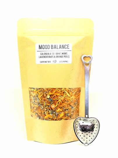 Mood Balance Combo Tea Blend + Heart Shaped Spoon Infuser, Set Perfect Gift, Ready To Ship