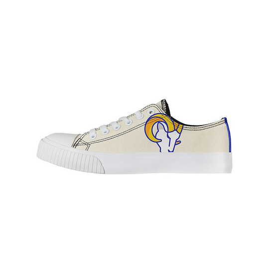 Women's FOCO Cream Los Angeles Rams Low Top Canvas Shoes, Size: 6, Beige Over