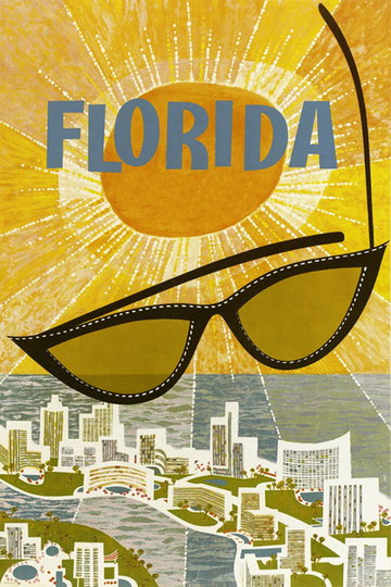 Florida Miami Sunshine Sun Glasses American Travel Tourism Vintage Poster Repro Free Shipping in Usa