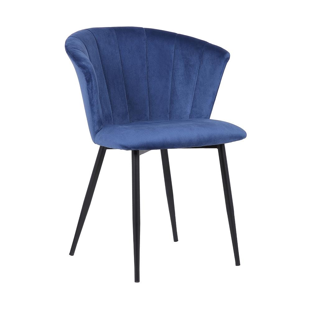 Armen Living Lulu Contemporary/Modern Polyester/Polyester Blend Upholstered Dining Arm Chair (Wood Frame) in Blue | LCLUCHBLBLUE