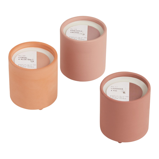 Ceramic Footed Jar Scented Candle: Pink/Purple - Scented Wax by World Market