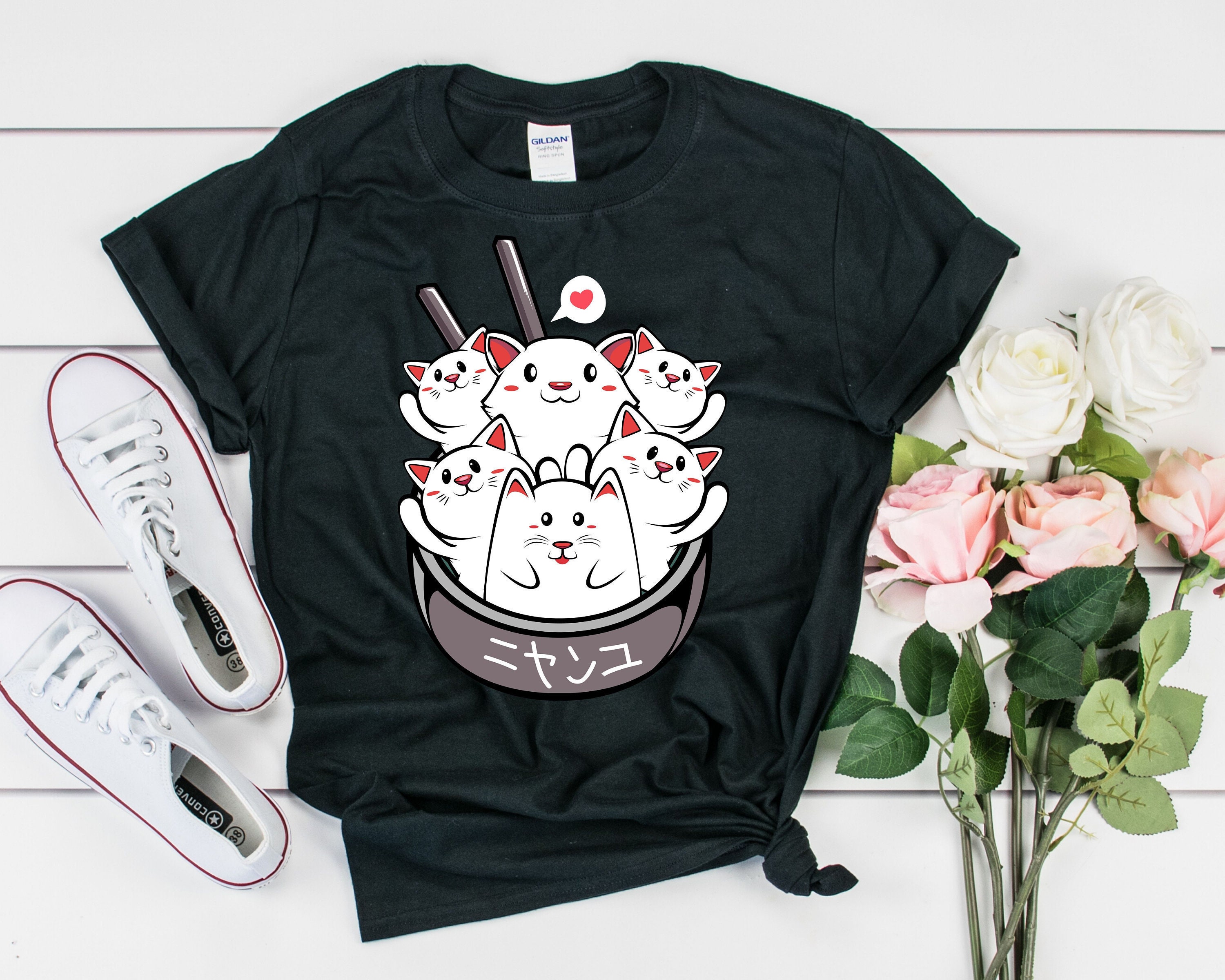 Kawaii Cats Pets Ramen Noodles Japanese Art Lover Gift Cartoon Kitties Kittens Otaku Manga Anime Animal T-Shirt Japan Fan Aesthetic Hoodie