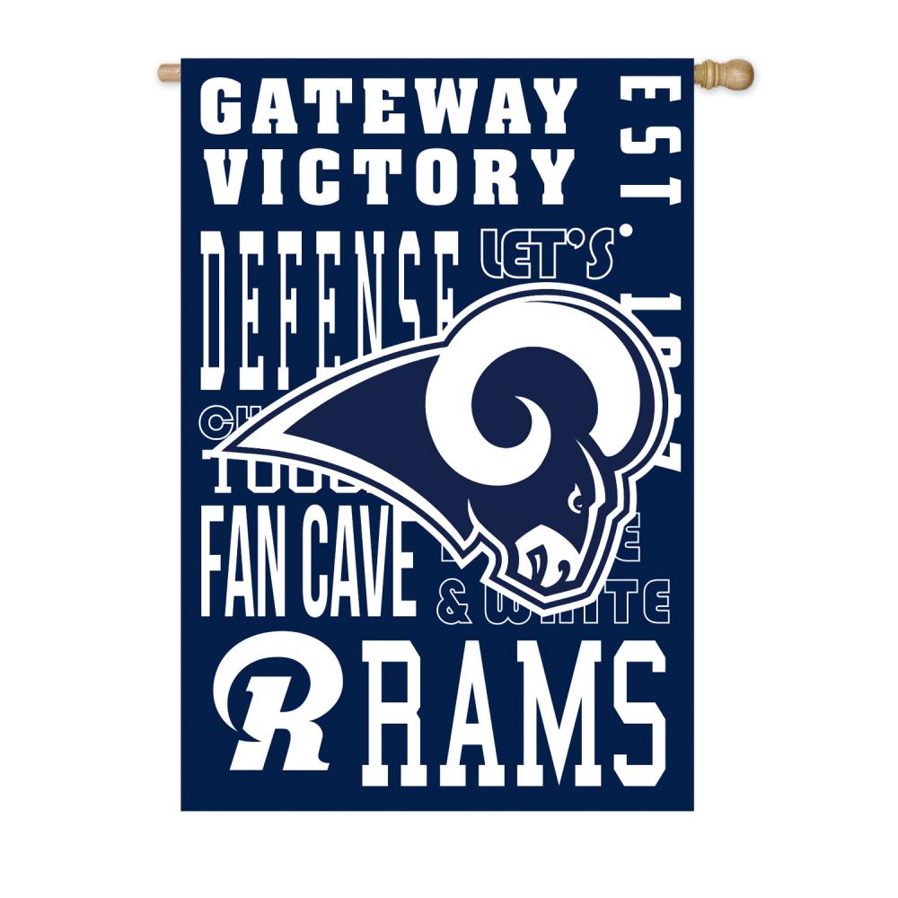 Team Sports America 2.3-ft W x 3.6-ft H Los Angeles Rams House Flag in Blue | 13ES3828FR
