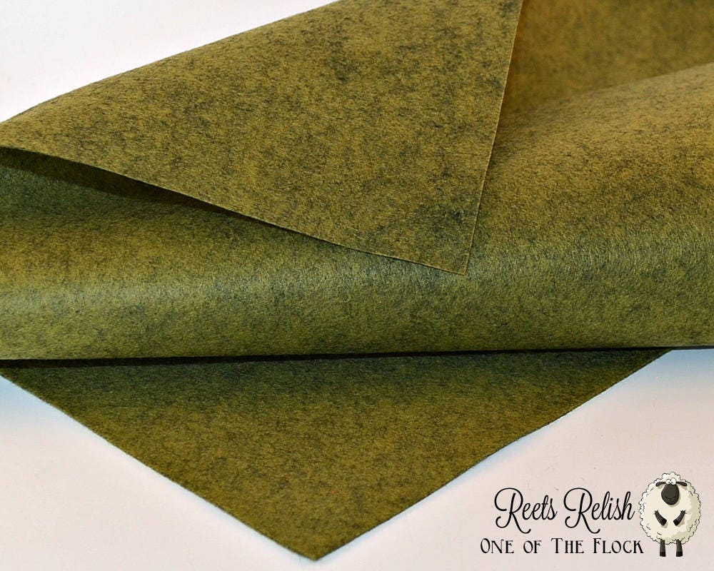 Reets Relish Wool Felt, Merino Blend Felt Yardage, Fabric, Green Craft