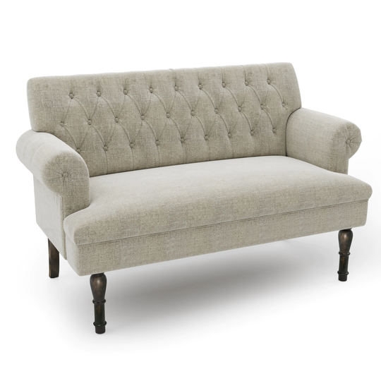 Clihome 58in Living Room Sofa Midcentury Beige Polyester/Blend Settee in Off-White | GTCH-3AA420