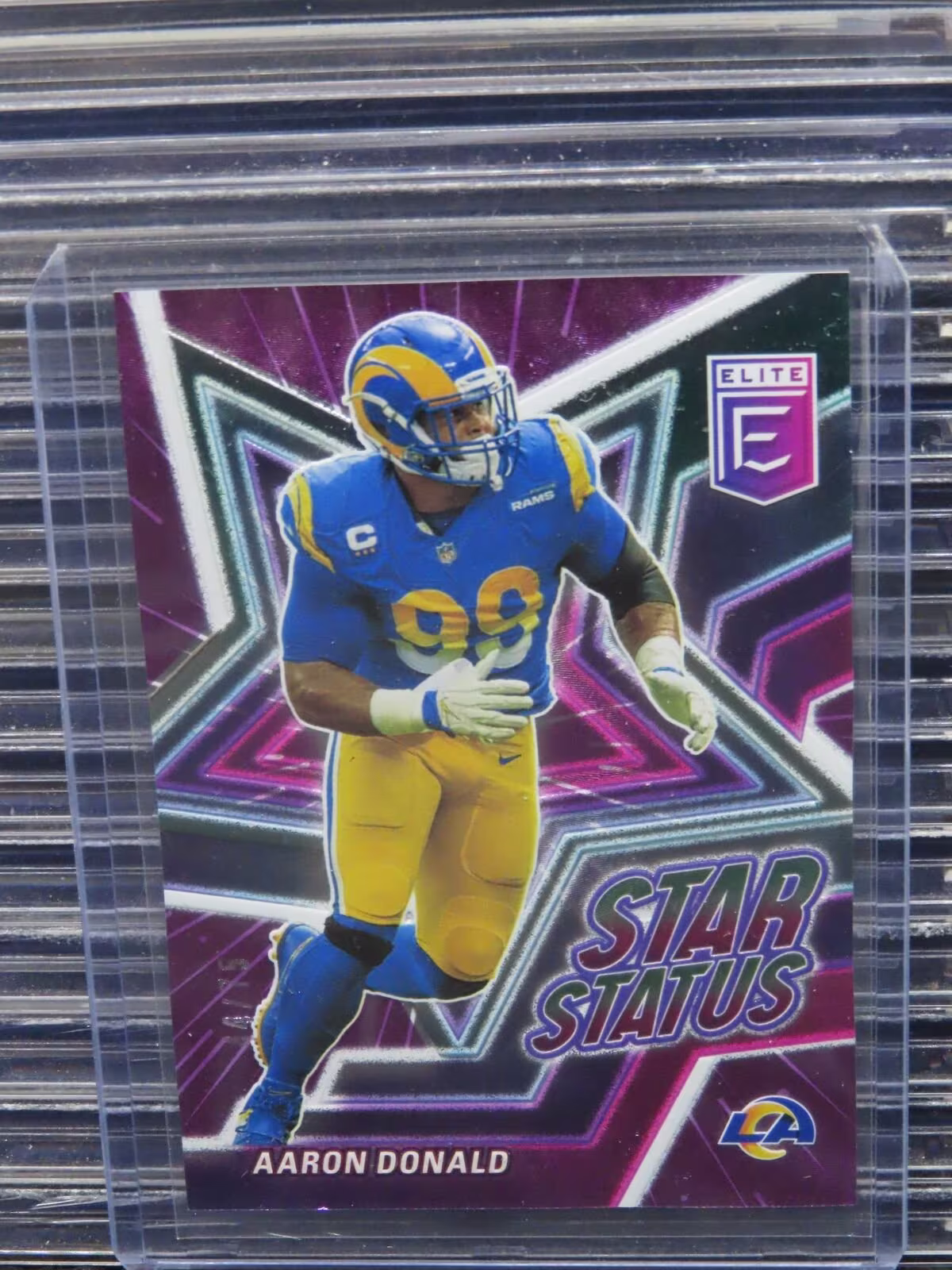 2021 Donruss Elite Aaron Donald Purple Star Status Insert #44/75 Rams J542 - Free Shipping