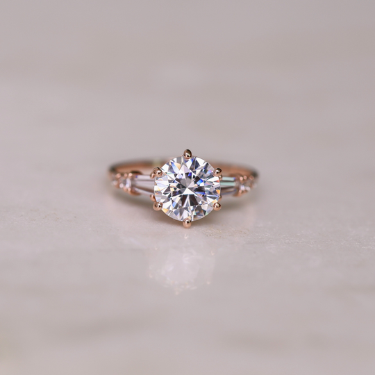Seven Stone Ring, Tapered Engagement Classic Style Solitaire Promise Silver Gift For Her, Idea