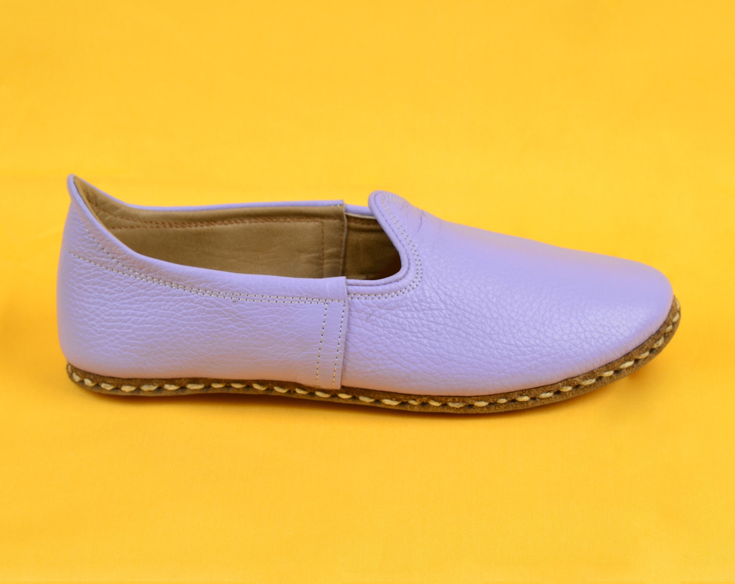 Lilac Color Leather Turkish Floral Shoes, Genuine Womens Loafer, Comfortable Red Lace Slip-On, White Vintage Unique