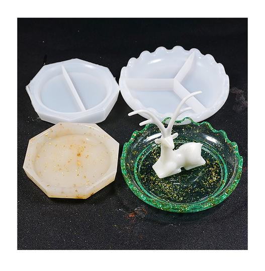 Diy Round Octagonal Ashtray Resin Mold Craft Jewelry Making Tools Epoxy Silicone Mould Plate Dish Casting