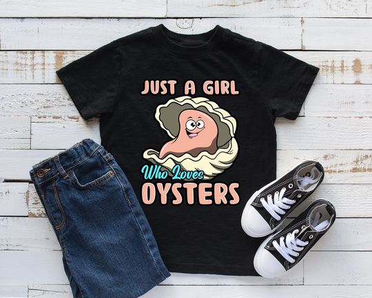 Just A Girl Who Loves Oysters Kids Shirt, Oyster Youth Lover Gift, Bodysuit, Infant, Hoodie